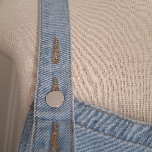 CIDER light blue jean overalls cut out floral wide leg western cowgirl festival - Picture 7 of 9